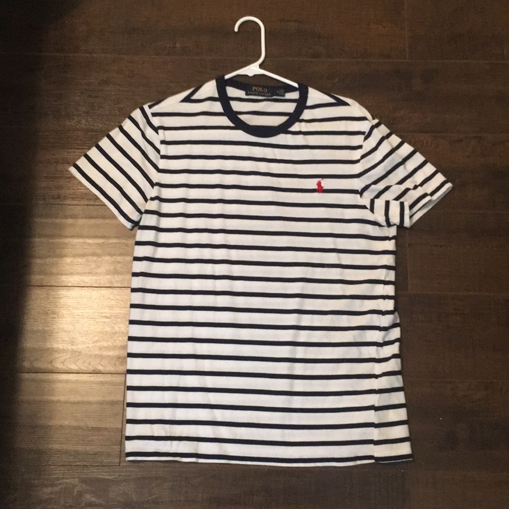 Blue/White Stripe Polo Ralph Lauren T-Shirt